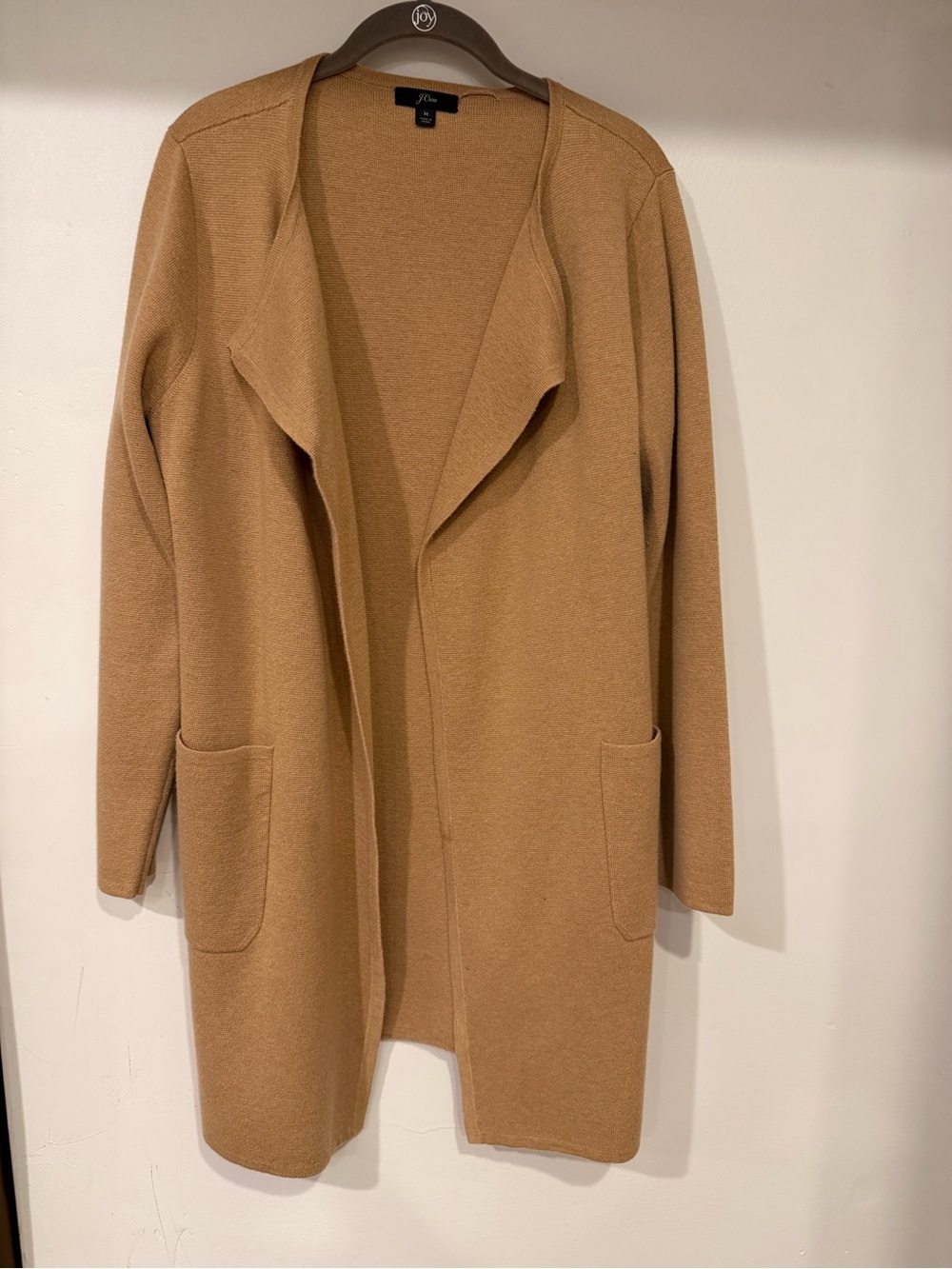 J.Crew Medium Camel Merino Wool Blend Duster Cardigan